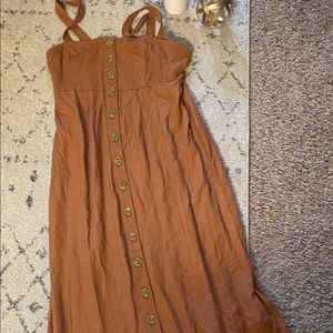 Orange Button Up Dress